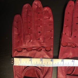 Grandoe red leather vintage driving gloves